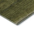8' Olive Green And Ivory Striped Washable Round Rug With UV Protection