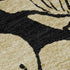 5' X 8' Black And Wheat Floral Washable Area Rug With UV Protection