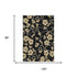 8' X 10' Black And Wheat Floral Washable Area Rug With UV Protection