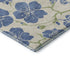 5' X 8' Linen Blue And Green Floral Washable Area Rug With UV Protection