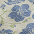 5' X 8' Linen Blue And Green Floral Washable Area Rug With UV Protection