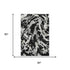 5' X 8' Black Ivory And Gray Abstract Washable Area Rug With UV Protection