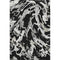 5' X 8' Black Ivory And Gray Abstract Washable Area Rug With UV Protection