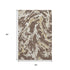 5' X 8' Brown Ivory And Gold Abstract Washable Area Rug With UV Protection