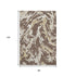 8' X 10' Brown Ivory And Gold Abstract Washable Area Rug With UV Protection