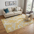 5' X 8' Gold Gray And Beige Abstract Washable Area Rug With UV Protection