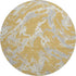 8' Gold Gray And Beige Abstract Washable Round Rug With UV Protection
