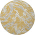 8' Gold Gray And Beige Abstract Washable Round Rug With UV Protection