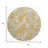 8' Gold Gray And Beige Abstract Washable Round Rug With UV Protection