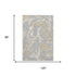 8' X 10' Gray Gold And Ivory Abstract Washable Area Rug With UV Protection