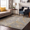 9' X 12' Gray Gold And Ivory Abstract Washable Area Rug With UV Protection