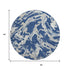 8' Navy Blue Ivory And Gray Abstract Washable Round Rug With UV Protection