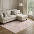 9' X 12' Pink Ivory And Gray Abstract Washable Area Rug With UV Protection