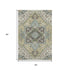 5' X 8' Beige Sage And Ivory Oriental Washable Area Rug With UV Protection