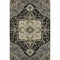 5' X 8' Black Gold And Beige Oriental Washable Area Rug With UV Protection