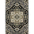 5' X 8' Black Gold And Beige Oriental Washable Area Rug With UV Protection
