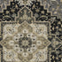 5' X 8' Black Gold And Beige Oriental Washable Area Rug With UV Protection