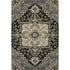 5' X 8' Black Gold And Beige Oriental Washable Area Rug With UV Protection