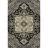 8' X 10' Black Gold And Beige Oriental Washable Area Rug With UV Protection