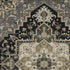 8' X 10' Black Gold And Beige Oriental Washable Area Rug With UV Protection