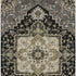 8' X 10' Black Gold And Beige Oriental Washable Area Rug With UV Protection