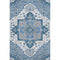 5' X 8' Blue Ivory And Gray Oriental Washable Area Rug With UV Protection