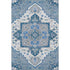 5' X 8' Blue Ivory And Gray Oriental Washable Area Rug With UV Protection