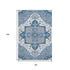 8' X 10' Blue Ivory And Gray Oriental Washable Area Rug With UV Protection