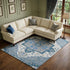 8' X 10' Blue Ivory And Gray Oriental Washable Area Rug With UV Protection
