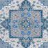 8' X 10' Blue Ivory And Gray Oriental Washable Area Rug With UV Protection