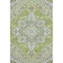 8' X 10' Green Ivory And Gray Oriental Washable Area Rug With UV Protection