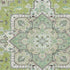 8' X 10' Green Ivory And Gray Oriental Washable Area Rug With UV Protection
