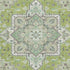 8' X 10' Green Ivory And Gray Oriental Washable Area Rug With UV Protection