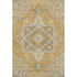 5' X 8' Gold Blue And Gray Oriental Washable Area Rug With UV Protection