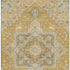 5' X 8' Gold Blue And Gray Oriental Washable Area Rug With UV Protection