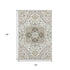 5' X 8' Ivory Gray And Beige Oriental Washable Area Rug With UV Protection