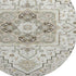 8' Ivory Gray And Beige Oriental Washable Round Rug With UV Protection