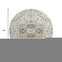 8' Ivory Gray And Beige Oriental Washable Round Rug With UV Protection