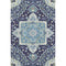 5' X 8' Navy Blue Ivory And Olive Green Oriental Washable Area Rug With UV Protection