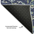 5' X 8' Navy Blue Ivory And Olive Green Oriental Washable Area Rug With UV Protection