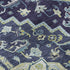 5' X 8' Navy Blue Ivory And Olive Green Oriental Washable Area Rug With UV Protection