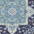 5' X 8' Navy Blue Ivory And Olive Green Oriental Washable Area Rug With UV Protection
