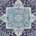 5' X 8' Navy Blue Ivory And Olive Green Oriental Washable Area Rug With UV Protection