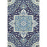 8' X 10' Navy Blue Ivory And Olive Green Oriental Washable Area Rug With UV Protection