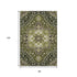8' X 10' Olive Green Ivory And Beige Oriental Washable Area Rug With UV Protection
