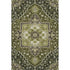 8' X 10' Olive Green Ivory And Beige Oriental Washable Area Rug With UV Protection