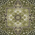 8' X 10' Olive Green Ivory And Beige Oriental Washable Area Rug With UV Protection