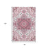 8' X 10' Pink Ivory And Gray Oriental Washable Area Rug With UV Protection