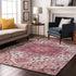 8' X 10' Pink Ivory And Gray Oriental Washable Area Rug With UV Protection