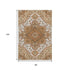 8' X 10' Terra Cotta Ivory And Beige Oriental Washable Area Rug With UV Protection